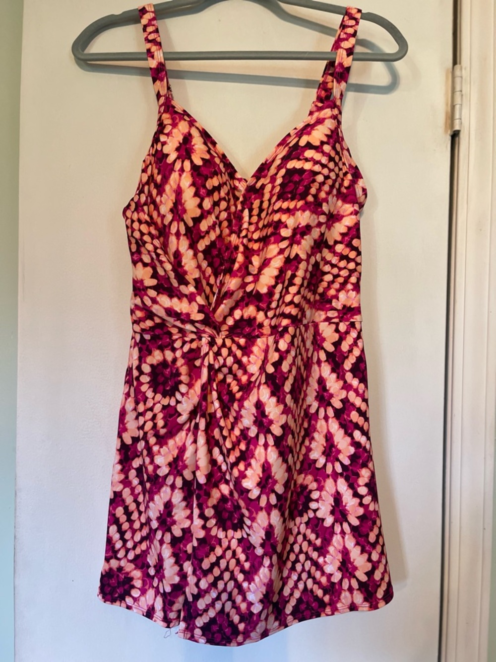 Susan Graver Pink and Cream Floral-Print One-Piece Swimsuit
